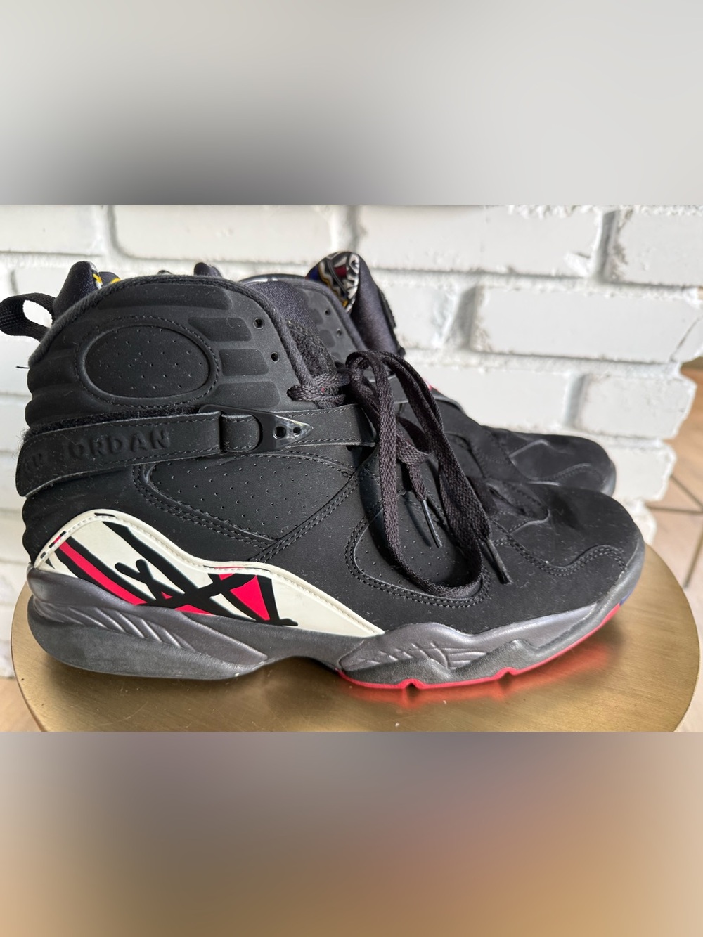 Air Jordan 8 Retro Play Offs 2013 Men's Black Sneakers with Red size 10.5